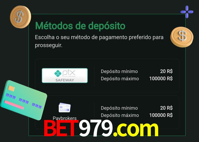 O cassino bet979.com oferece uma grande variedade de métodos de pagamento